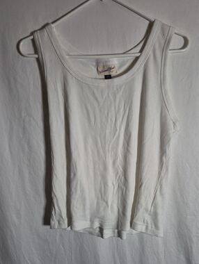 Universal Thread White Ribbed Scoop Tank Top